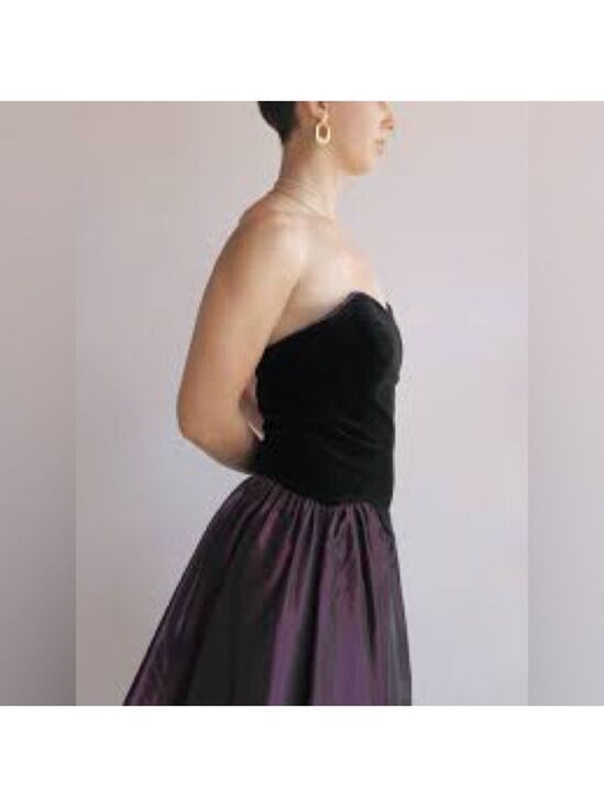 Laura Ashley Dresses & Skirts - Laura Ashley Vintage 80s Velvet Strapless Gown